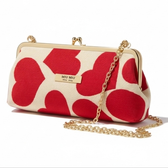 Miu Miu Handbags - Miu Miu Red Heart Clutch/Crossbody Pochette